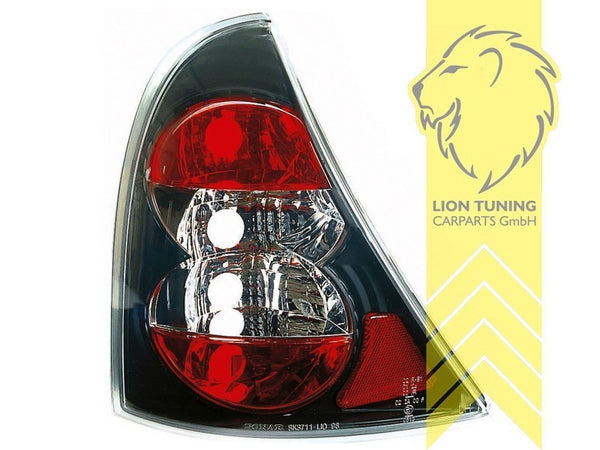LT Pair Halogen Rear Lights Tail Lamps Renault Clio B 98-01 BB CB LB black LHD