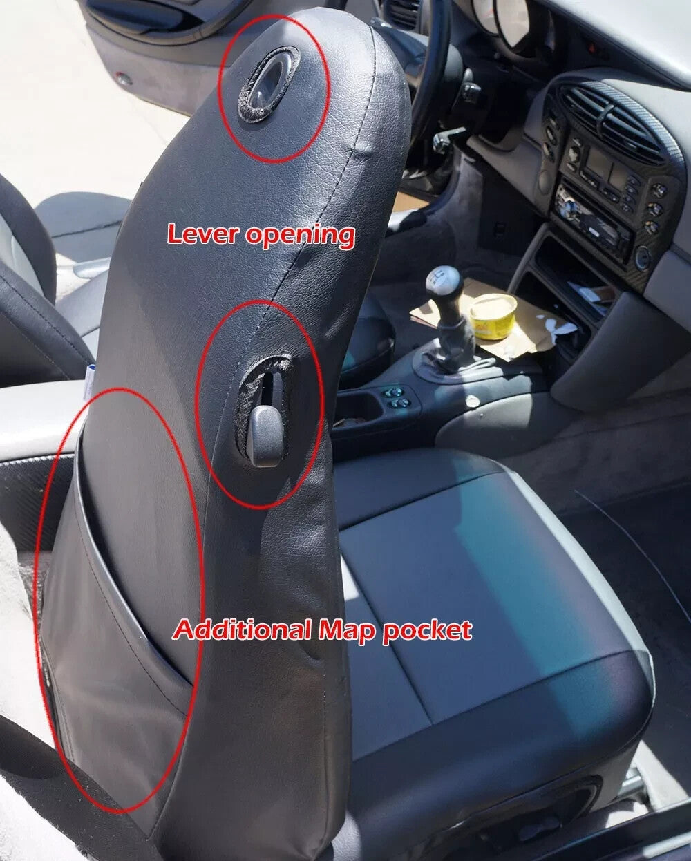 UK NEW X2 (A Pair/Set) Porsche 986 Boxster 97-04 Black & Grey Custom Fit Seat Covers for OE Factory Seats