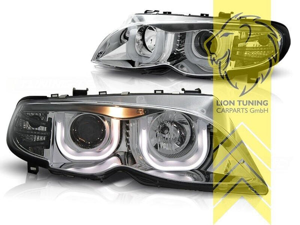 LT LED DRL Halo Angel Eye headlights BMW E46 Limousine Touring chrome 01-05 LHD