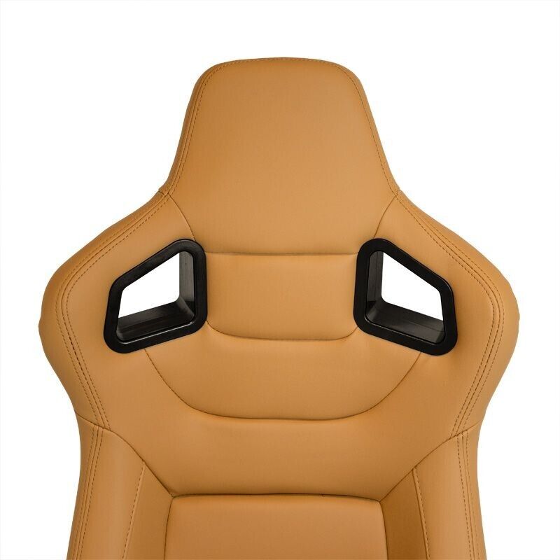 Auto-Style RK x1 Univ Reclining Sports Bucket Seat Beige & Carbon Edition inc slides