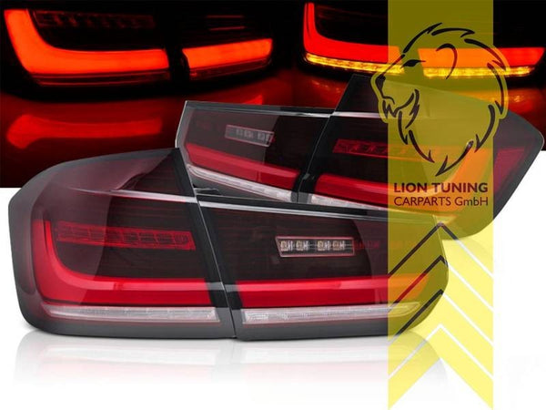 LT Pair LED Lightbar REAR LIGHTS Tail BMW 3 Series F30 M3 F80 LCI Sedan Red LHD