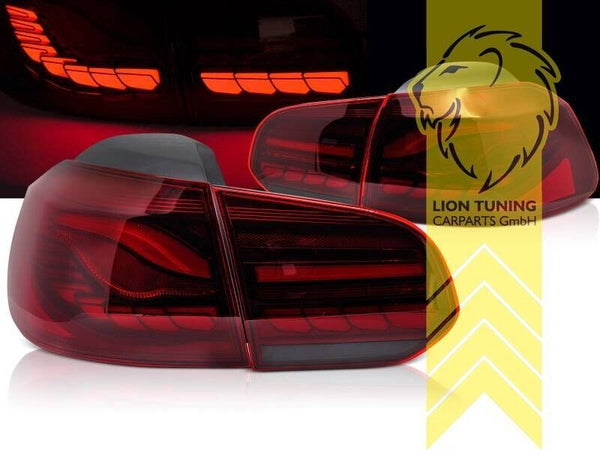 LT Pair LED DRL Lightbar REAR LIGHTS Tail VW Golf 6 dark red cherry red dyna LHD