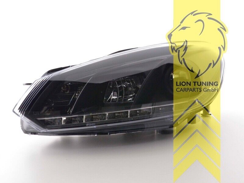 LT Pair LED DRL Lightbar Headlights VW Golf 6 MK6 08+ Limo Variant Cabrio black