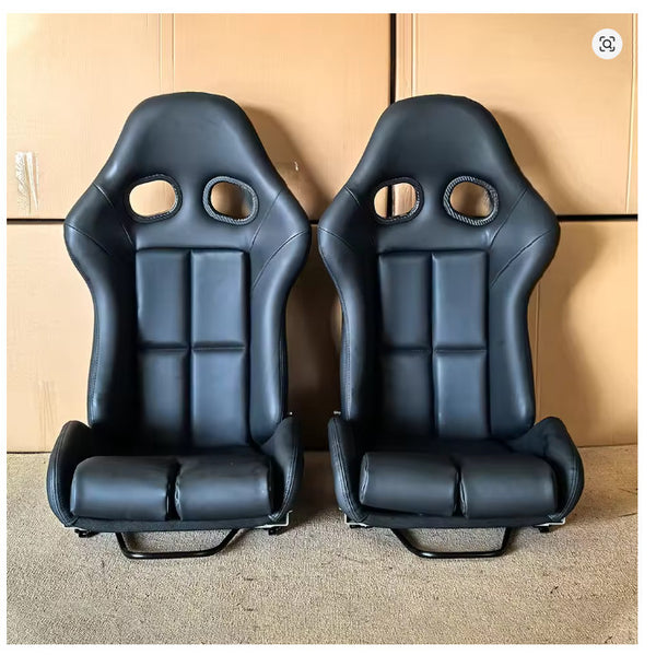 EDY Pair x2 Universal Bucket Seats Porsche 997 911 GT3 GT4 Cayman Boxster Black