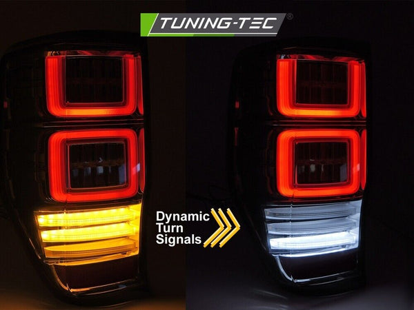 TT LED Lightbar Rear Tail Lamps FORD RANGER 11-18 SMOKE LED LHD