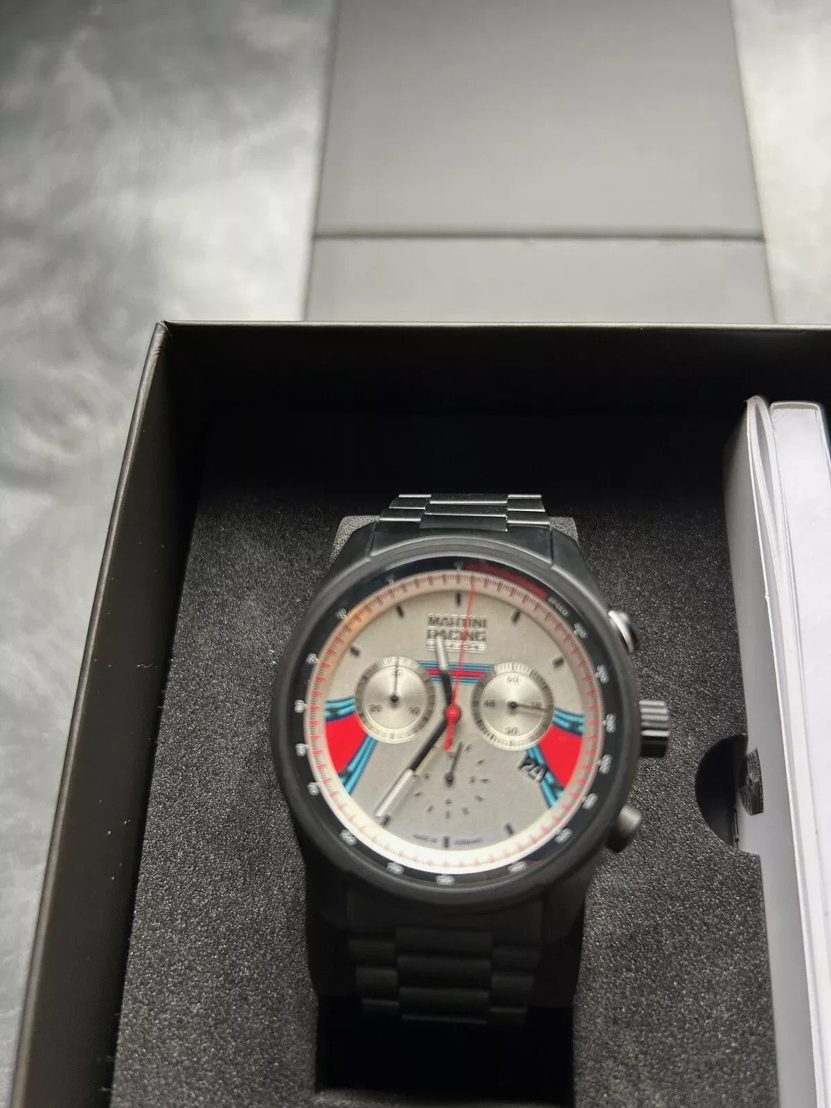 WAP0700200P042 Rare 1911 Limited Edition Genuine Porsche Martini Racing Chrono Mens Watch 42mm Ronda 5030D