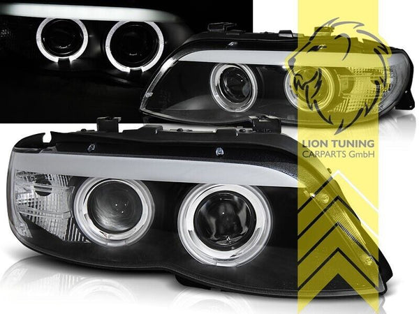 LT LED DRL Halo CCFL H1 Headlights BMW X5 E53 black for XENON D2S / H7 03-06 LHD