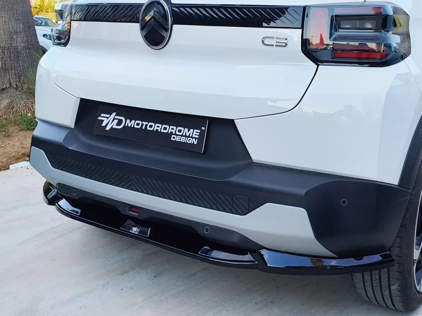 Motordrome Rear Bumper Lower Diffusor Citroen C3 Mk4 Gloss Black
