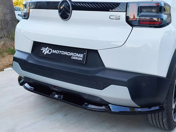 Motordrome Rear Bumper Lower Diffusor Citroen C3 Mk4 Gloss Black
