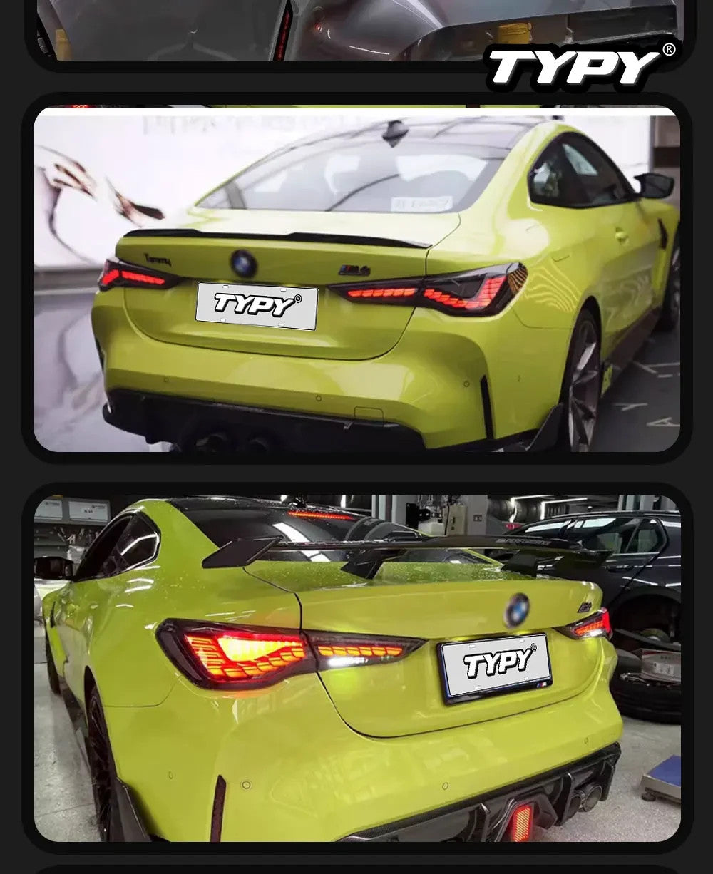 TYPY Pair 20-23 BMW 4 Series M4 Lightbar LED DRL Dynamic Rear Lights Tail Lamps