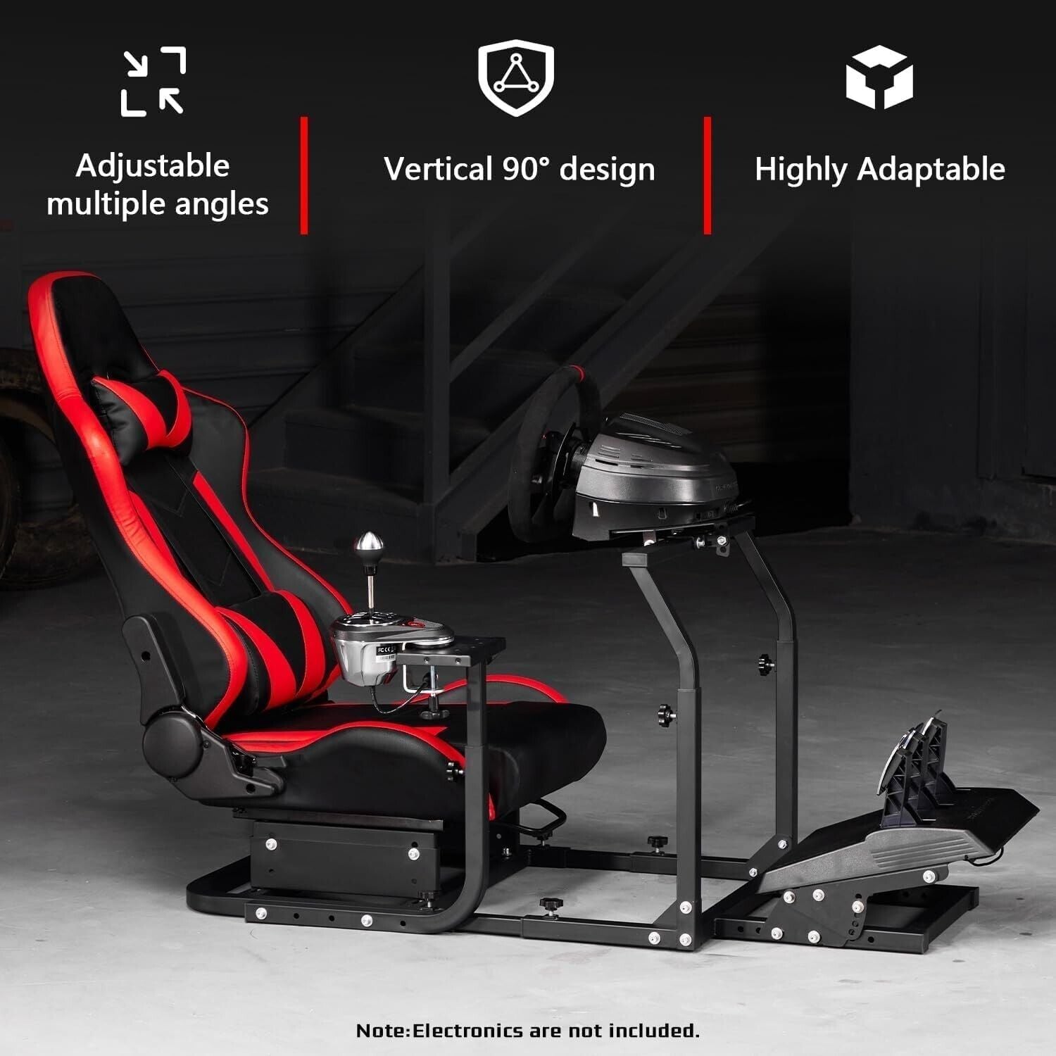 DRD Driving Game Sim Racing Frame Rig + Seat for Wheel Pedals Xbox PS PC