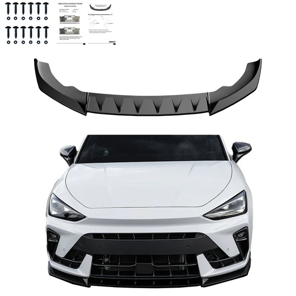OW Front Bumper Splitter CUPRA Leon MK1 Facelift 2024+ TUV ABS Gloss Black