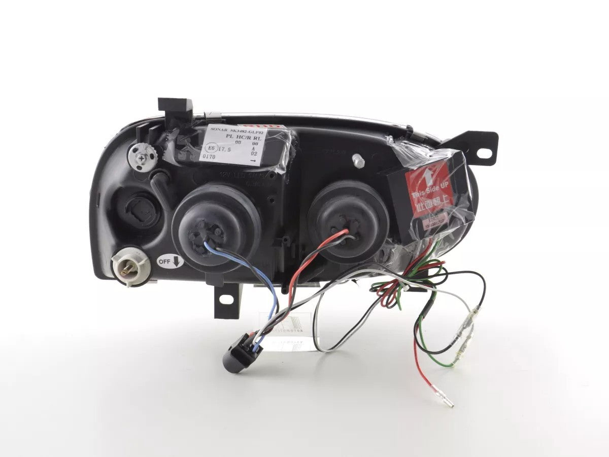 FK Pair LED DRL Lightbar Halogen Headlights VW Golf 3 91-97 chrome RHD