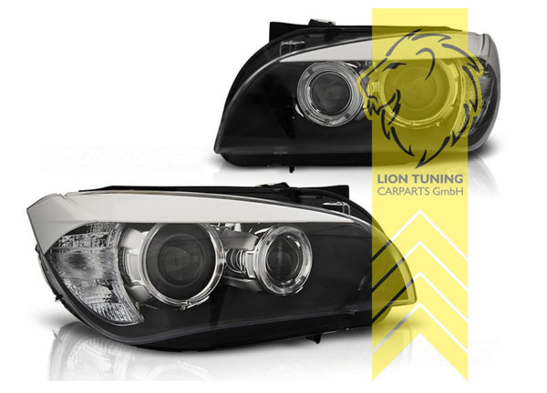 LT Pair LED DRL Halogen Angel Halo Ring Headlights BMW X1 E84 black 09-12 LHD