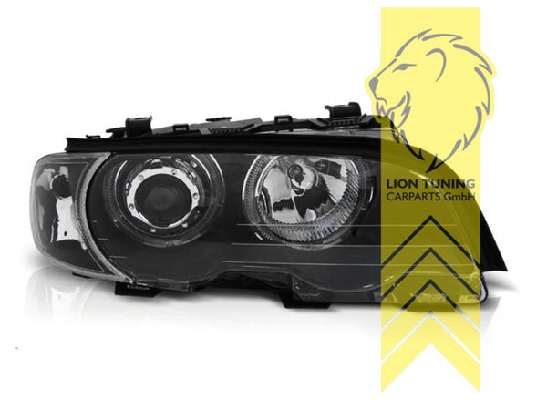 LT LED DRL Angel Eye Halo Ring Headlights BMW E46 Coupe Cabrio black 99-03 LHD