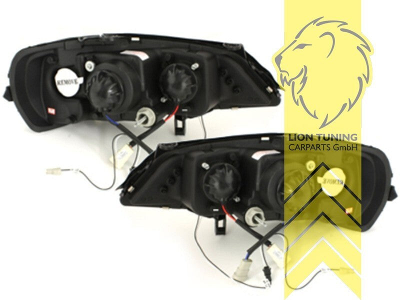 LT Pair LED DRL Angel Eye Headlights Opel Vauxhall Astra G 98-05 chrome LHD