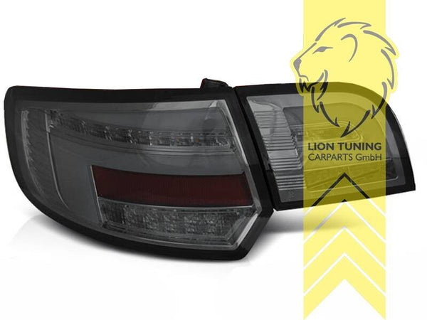 LT Pair LED Lightbar Rear Lights Audi A3 8PA Sportback 04-08 Black Smoke LHD