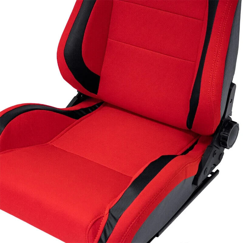 ATS MS x1 Universal Car Van 4x4 Motorhome Bucket Seat Black Red Textile Fabric