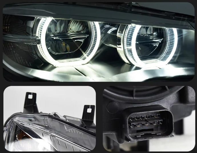 TYPY Pair LED DRL Lightbar Projector Headlights BMW X6 E71 2007-2013 LHD