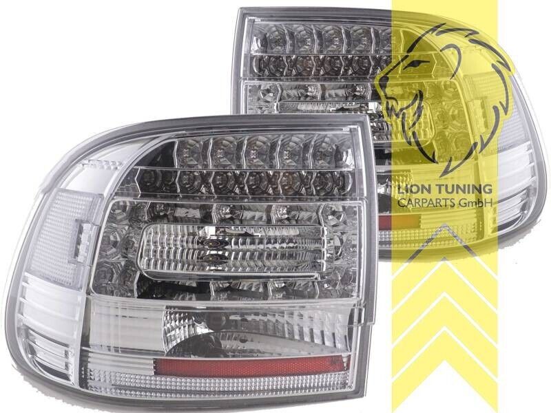 LT LED Lightbar Rear Lights Porsche Cayenne 1 9PA MK1 02-07 white chrome LHD