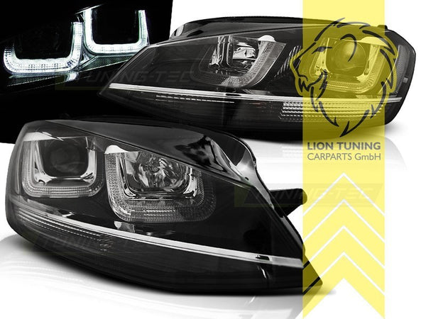 LT Pair LED DRL Lightbar Headlights VW Golf 7 Limo Variant R optics black LHD
