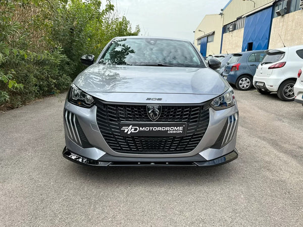 Motordrome Front Bumper Lower Splitter Peugeot  Peugeot 208 Mk2 FL Gloss Black