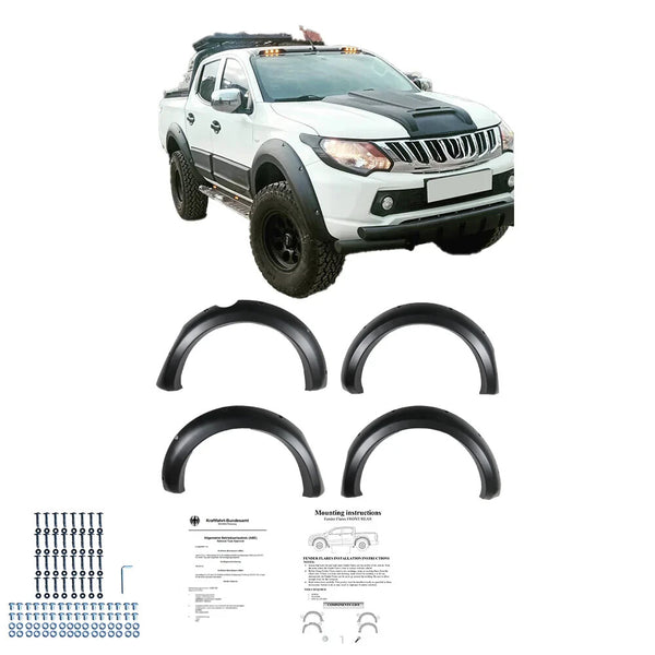 OW Fender Flares Wide Arch Kit FIAT Fullback 2015-2019 + L200 Triton 5 ABS Black