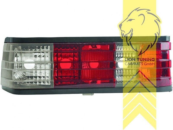 LT Pair Halogen Rear Lights Tail Lamps Mercedes W201 190E red white chrome LHD