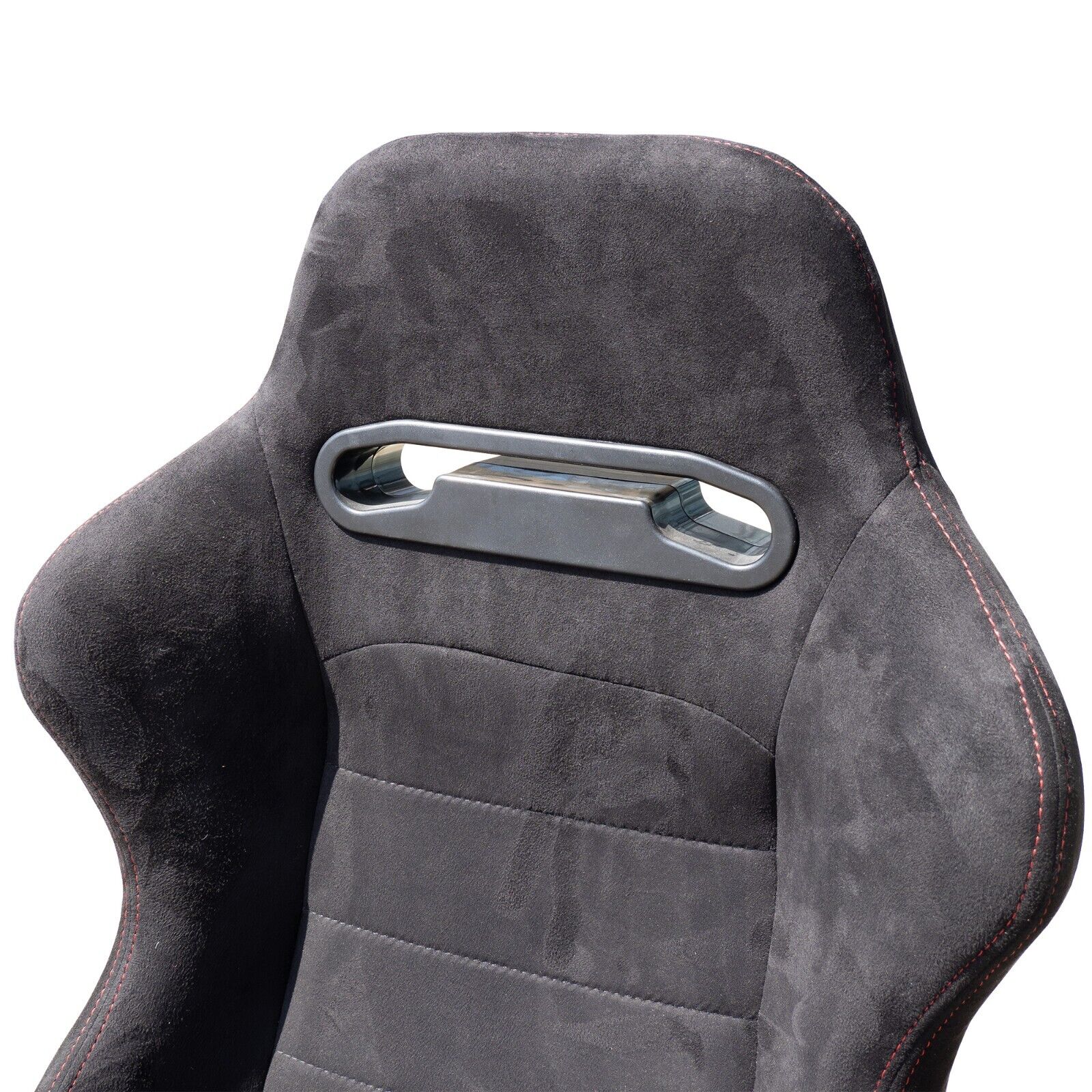 Simoni R Black Reclining Alcantara Red stitch  x1 Sports Bucket Seat + slides