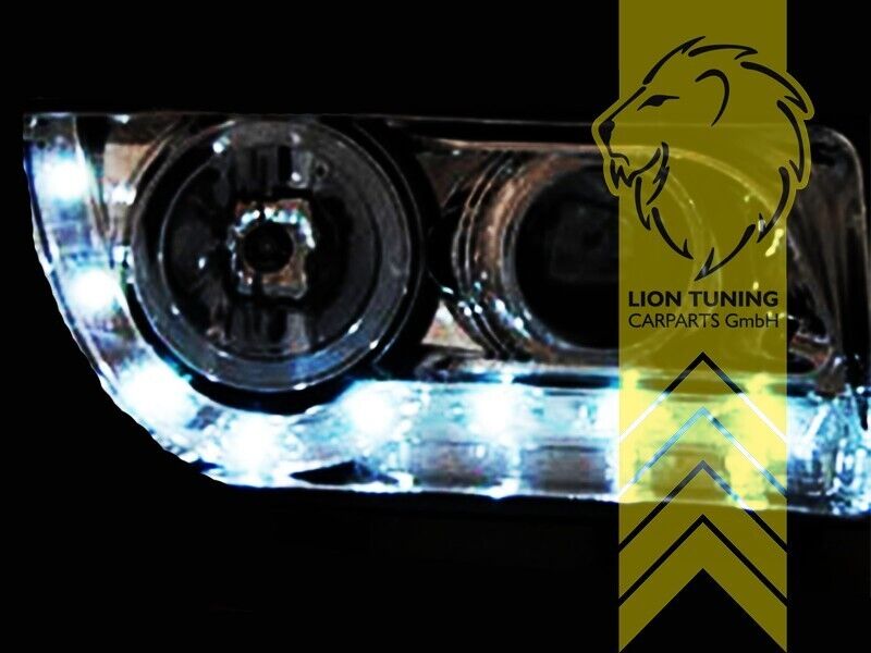 LT LED DRL Halo Lightbar Headlights VW T4 Bus 90-03 Transporter chrome LHD