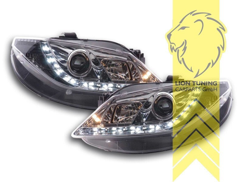 LT LED DRL Lightbar Halo Ring Headlights Seat Ibiza 6J 6J5 08-12 chrome LHD