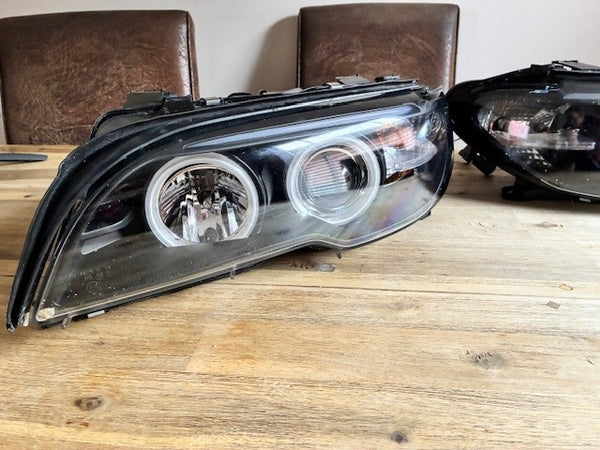 UK STOCK LT LED DRL XENON Headlights BMW 3-Series E46 Coupe Cabrio 03-07 black CUSTOMER RETURN