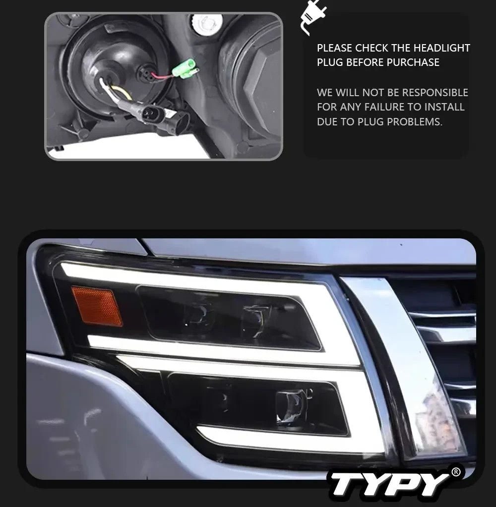 TYPY Pair Pajero V93 V97 V87 09-21 LED DRL Lightbar Headlights LHD