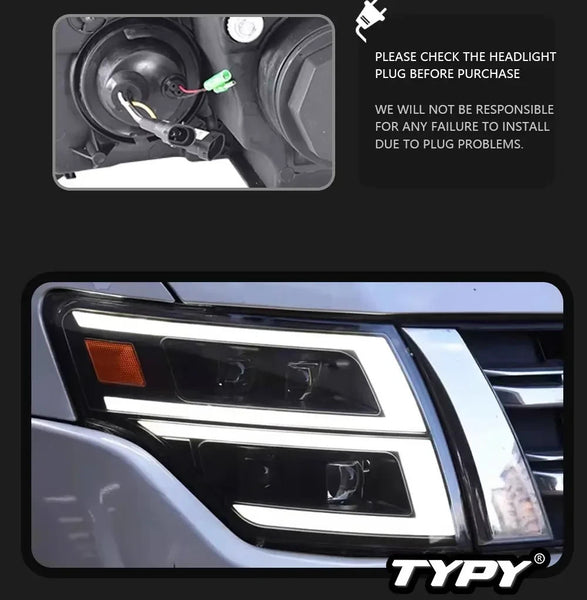 TYPY Pair Pajero V93 V97 V87 09-21 LED DRL Lightbar Headlights LHD
