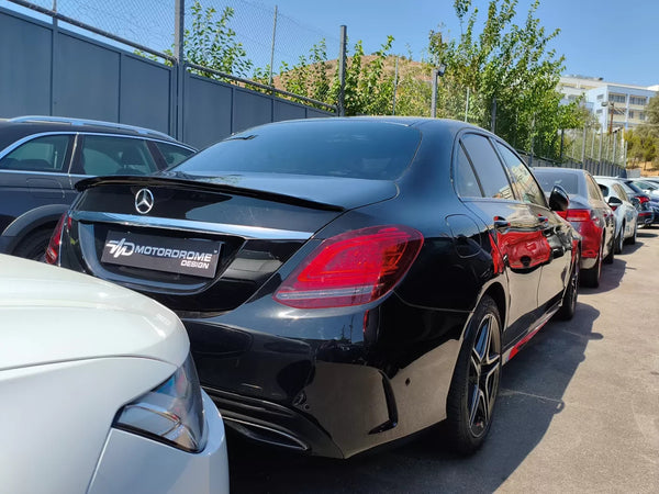 Motordrome Rear Lip Spoiler Wing Mercedes C-CLass W205 Sedan PU UNPAINTED