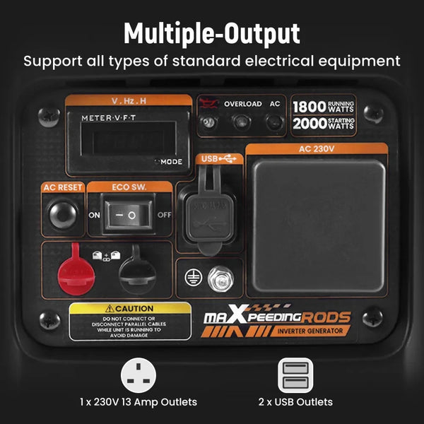 MXPR Super Silent Suitecase Mobil 1.8KW-2KW Petrol Inverter Generator Camping