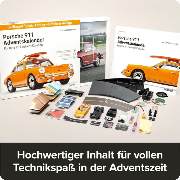 FRANZIS Porsche 911 Surf Collectable Advent Calendar Your Own Desk Model Kit