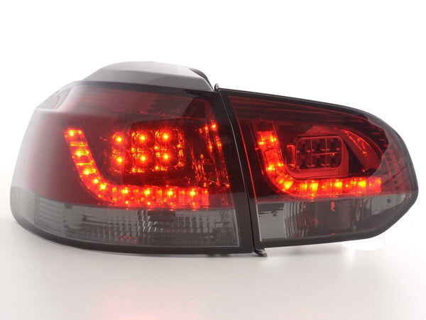 FK Pair LED Lightbar Rear Lights VW Golf 6 MK6 1K 08-12 red / black LHD