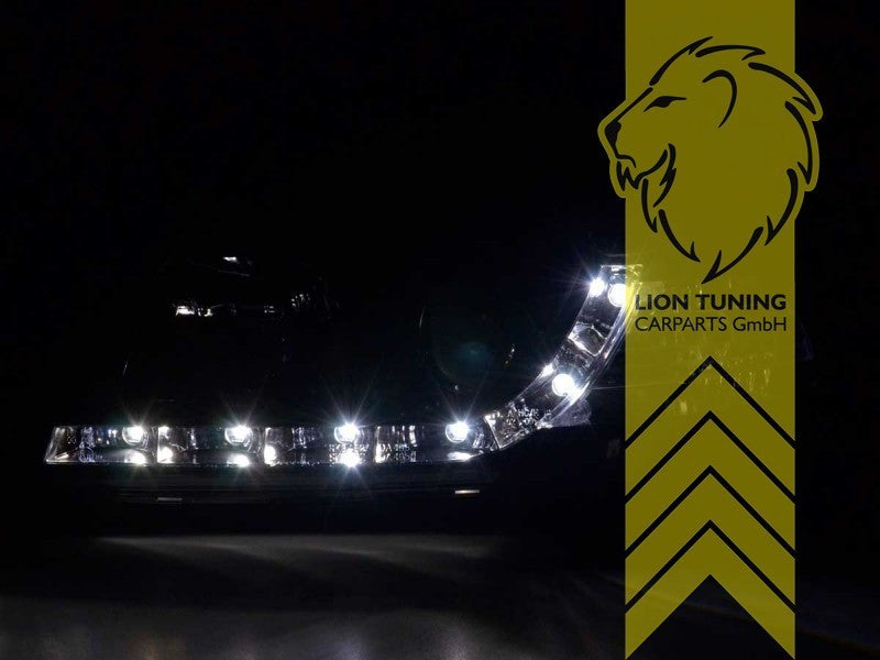 LT Pair LED DRL Lightbar Headlights Audi A4 B5 94-98 Sedan Avant black LHD