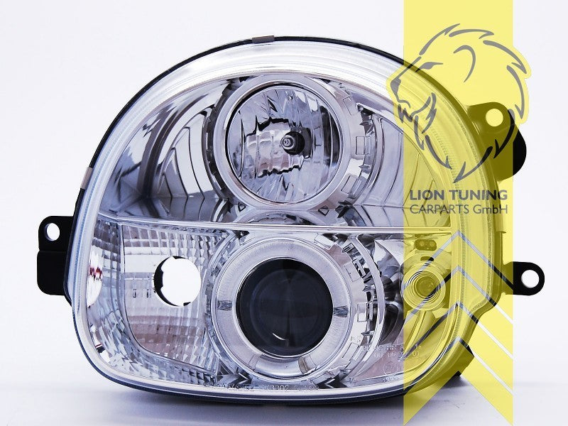 LT LED DRL Halo Ring Headlights Renault Twingo 1 MK1 C06 93-07 Chrome LHD
