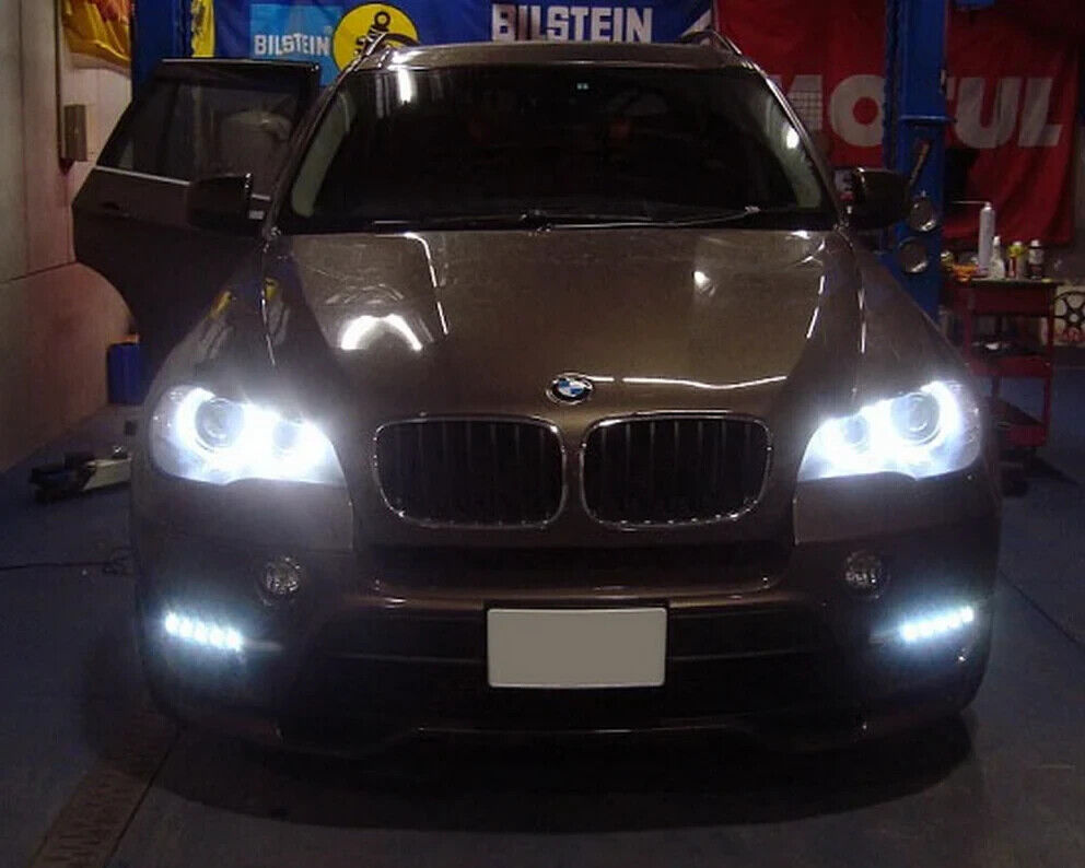 Xenon White 11-13 BMW X5 E70 LCI 15W LED DRL Front Bumper Lights Marker Kit