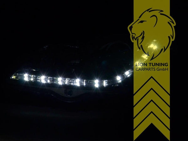 LT Pair LED DRL Lightbar Headlights Opel Vauxhall Astra G Black 98-05 Black LHD