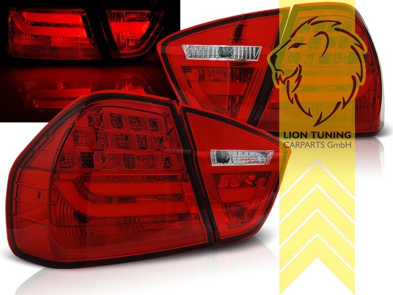 LT Pair LED DRL Lightbar REAR LIGHTS BMW E90 S65 M3 05-08 Sedan Red LHD