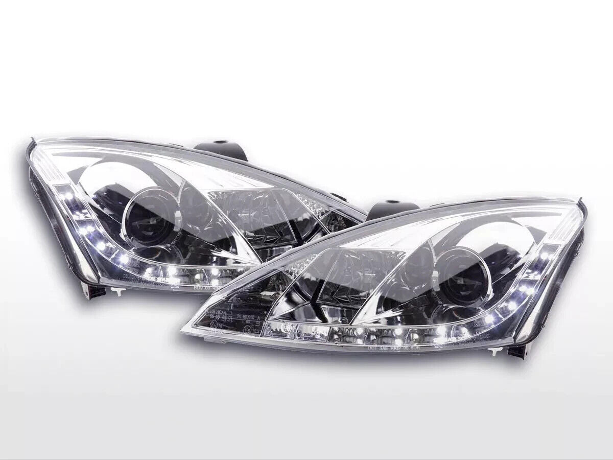 FK Pair LED DRL Lightbar Headlights Ford Focus 1 MK1 C170 98-01 chrome LHD ST RS