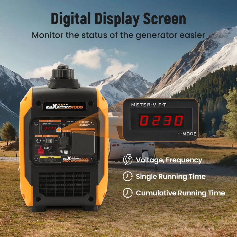 MXPR Super Silent Suitecase Mobil 1.8KW-2KW Petrol Inverter Generator Camping