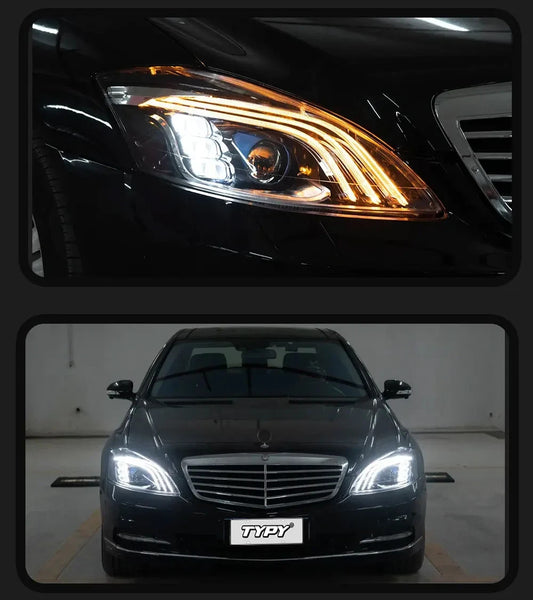TYPY Pair Benz S-Class W221 06-13 LED DRL Lightbar Headlights LHD