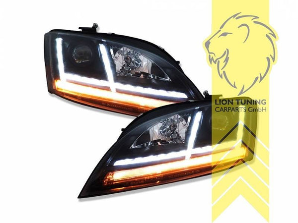 LT LED DRL Lightbar Headlights Audi TT 8J Coupe Cabriolet black 06-10 LHD