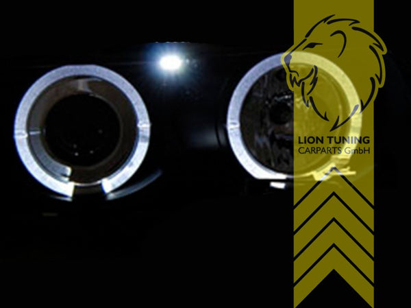 LT Pair LED DRL Halo Ring Angel Eye Headlights BMW E38 black XENON LHD