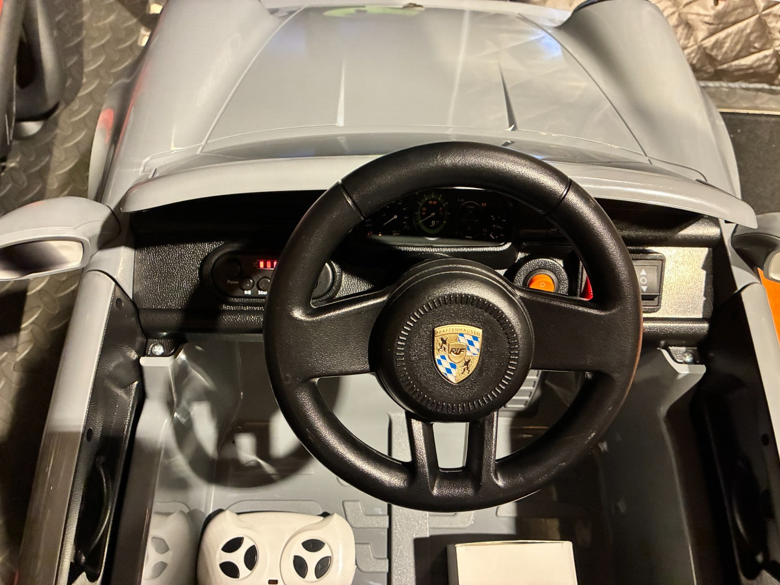 Kids Grey Porsche 911 Ride On Car Licensed RUF CTR 12v Battery Remote BT Stereo Children's Ride-On Car