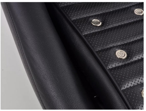 FK Pair Black Studded Headrest Classic Car Retro Kit Speedster Vintage Bucket Seats